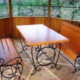 Комплект садовой мебели кованый 4-2004 - 1071 бел.руб. (стол + 2 скамейки).
