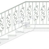 Кованые лестничные перила 1-4011 - 297 руб. за м.кв.