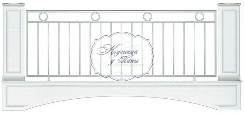 Кованые балконные перила 1-3002 - 176 руб. за м.кв.