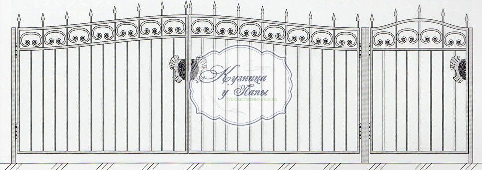 Кованые ворота 1-2002 - 239 руб. за м.кв.