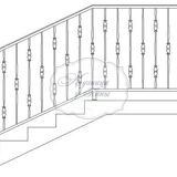 Кованые лестничные перила 1-4015 - 264 руб. за м.кв.