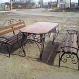 Комплект садовой мебели кованый 4-2009 - 1331 бел.руб. (стол + 2 скамейки)