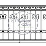Кованые балконные перила 1-3013 - 370 руб. за м.кв.