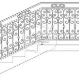 Кованые лестничные перила 1-4014 - 352 руб. за м.кв.